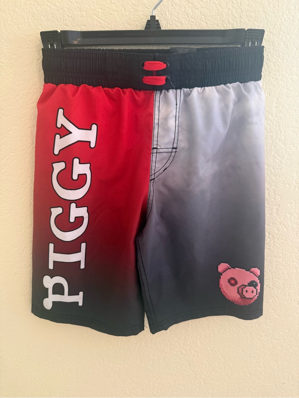 PIGGY Ombre Red to Gray Swim/Board Shorts